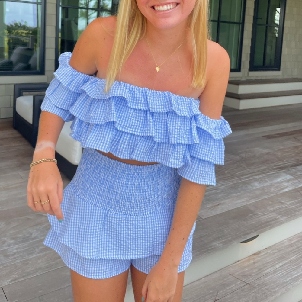 Blue Gingham Set